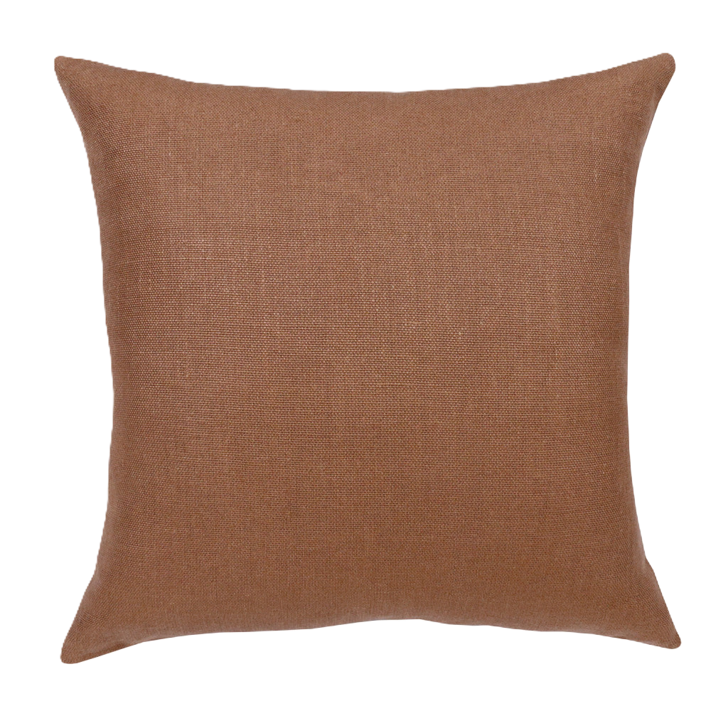 brown linen throw pillow 20"