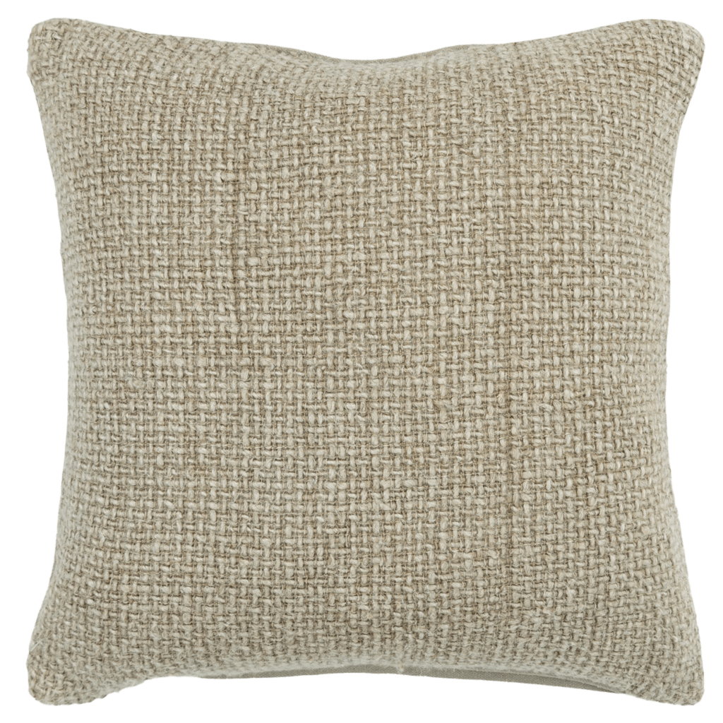 cotton blend weave natural throw pillow 20 inches by 20 in size