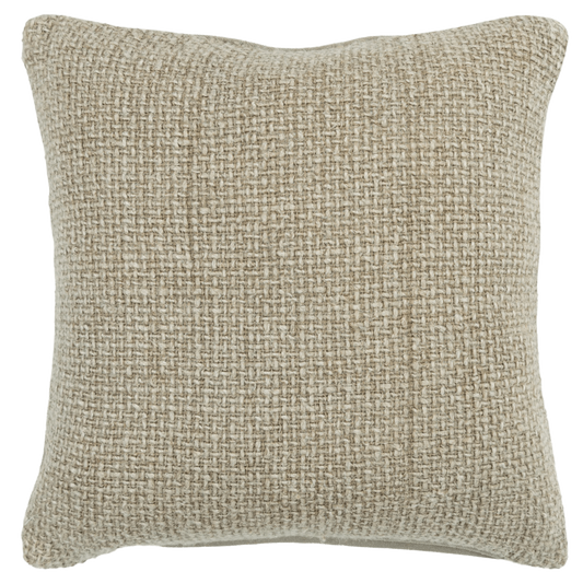 cotton blend weave natural throw pillow 20 inches by 20 in size