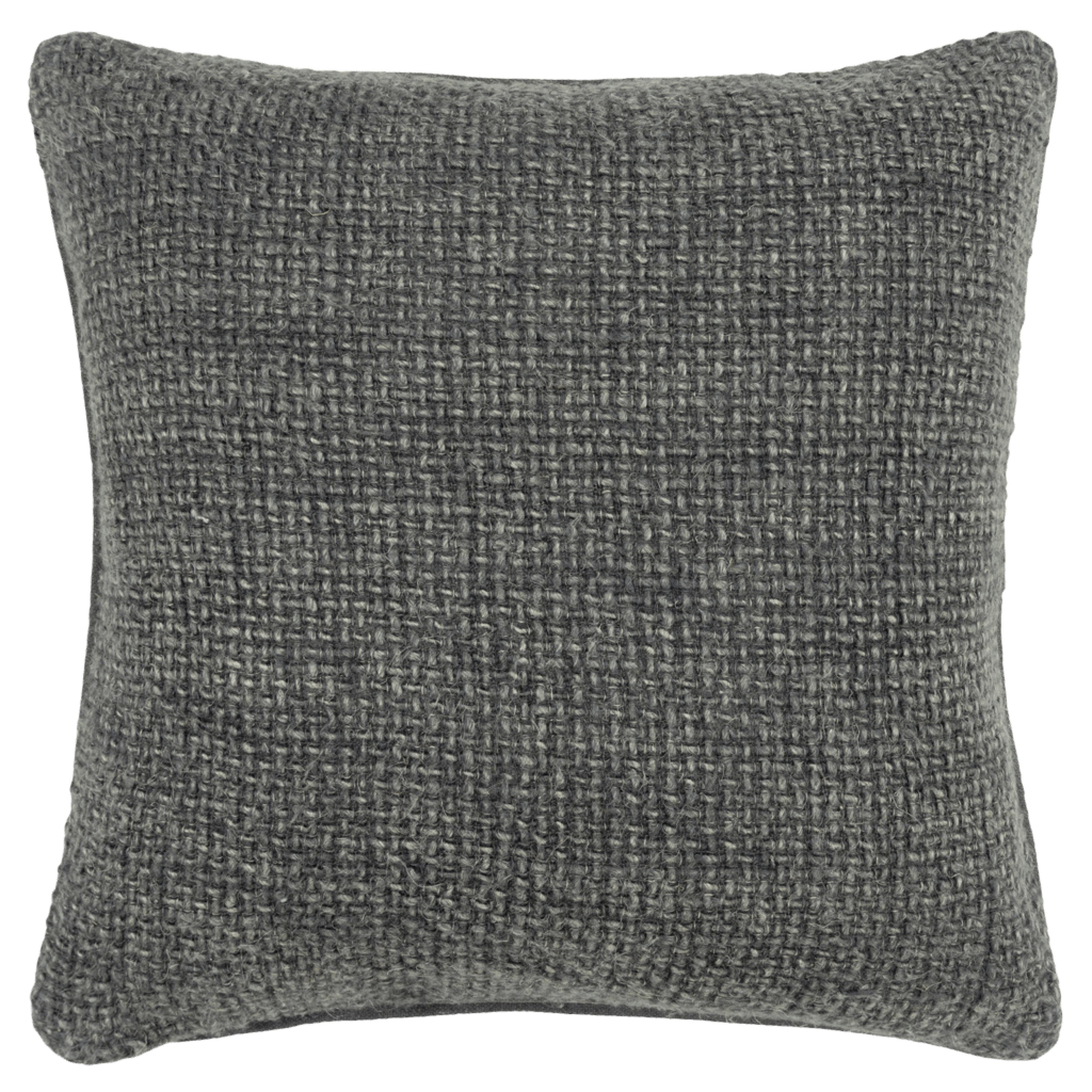 cotton blend weave gray throw pillow 20 inches by 20 in size