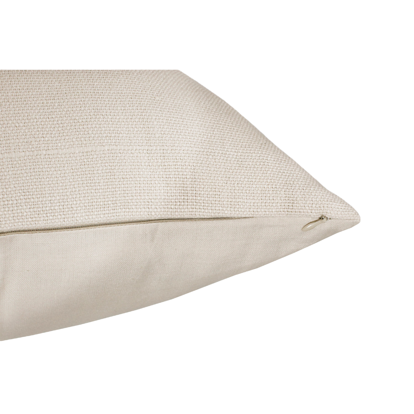 cream linen throw pillow 20" angle view