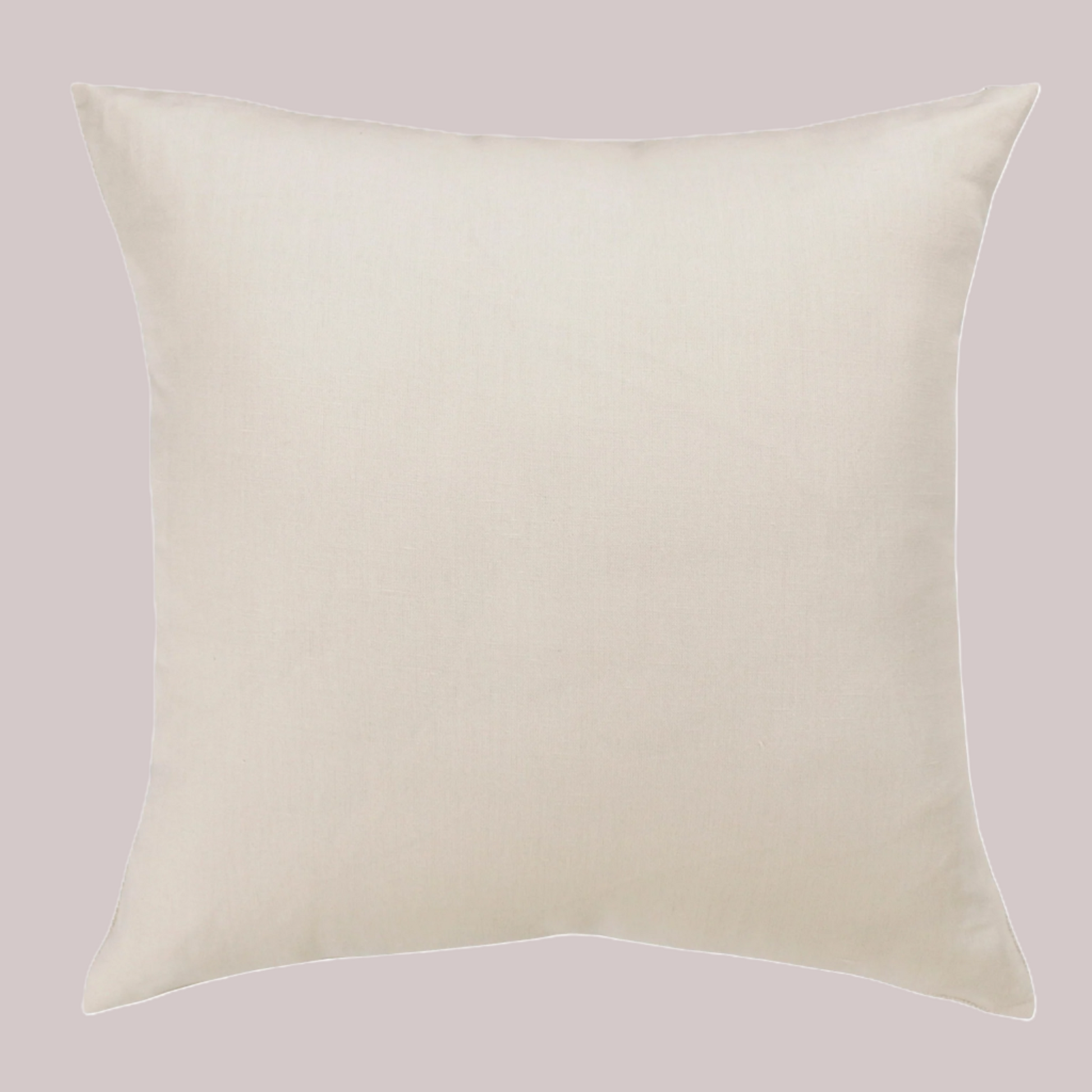 cream linen throw pillow 20" reverse view