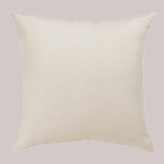 cream linen throw pillow 20" reverse view