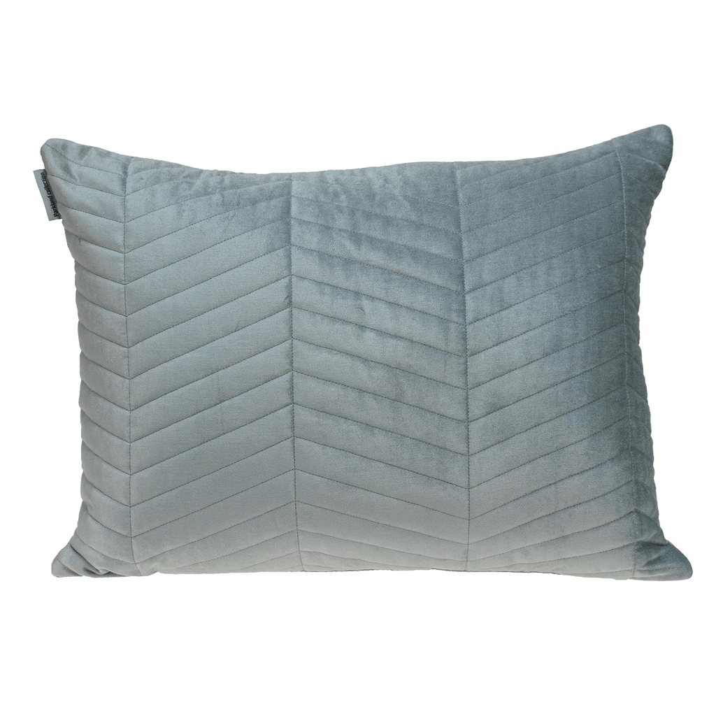 Gray quilted velvet  chevron pattern lumbar throw pillow