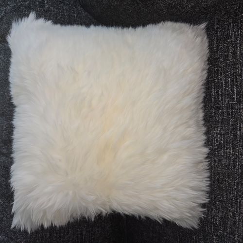 Sheepskin Natural throw pillow 18 inches in height