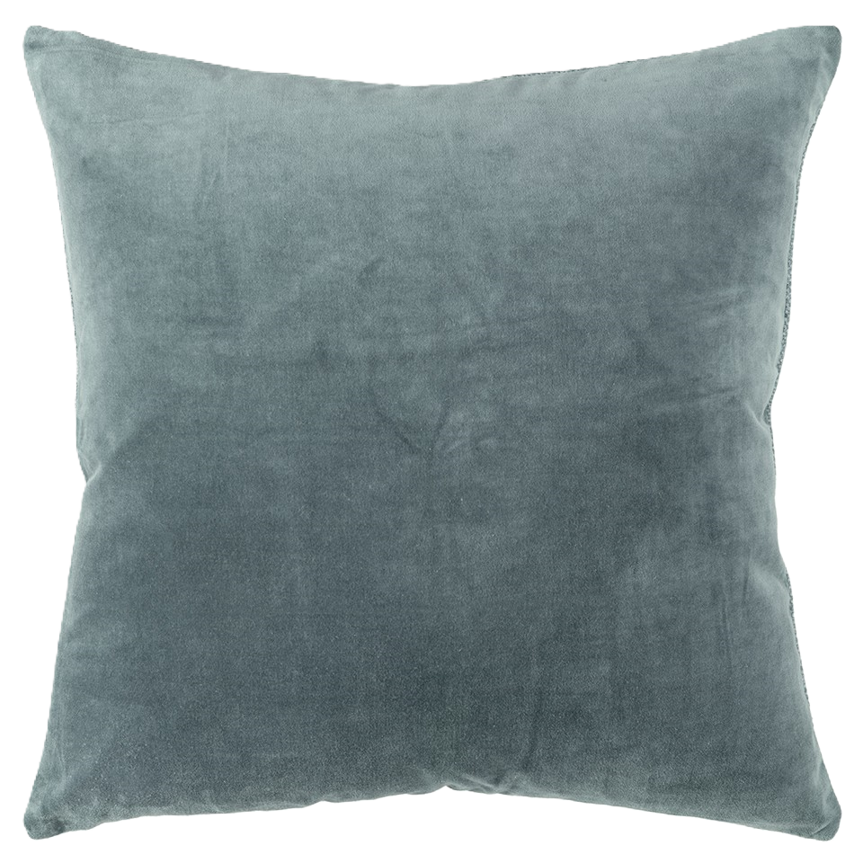 solid teal reversible cotton throw pillow 22"