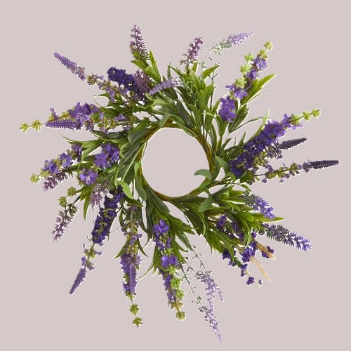 Artificial Lavender Arrangement and Wreath Set