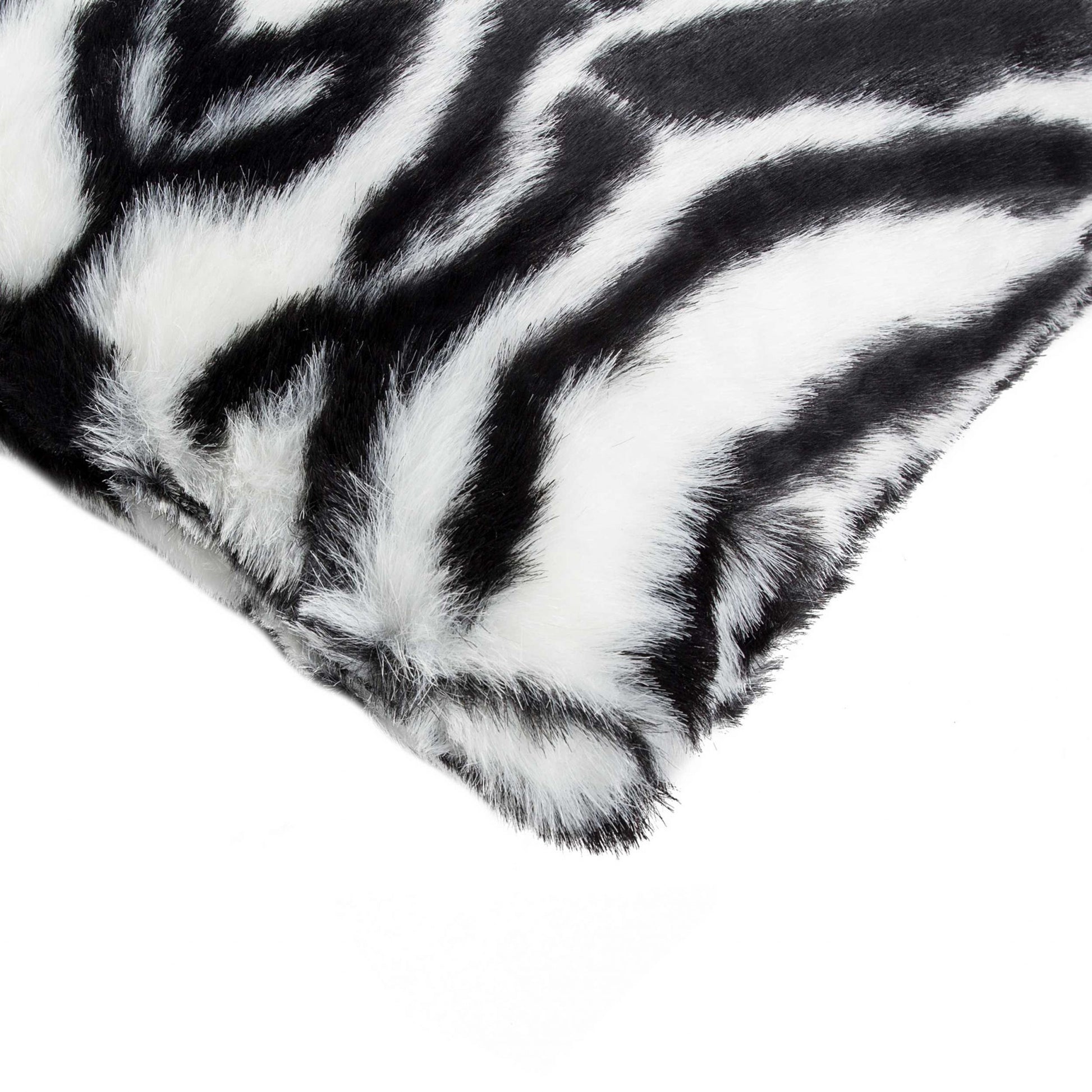 black and white zebra patter 18" throw pillow corner view 