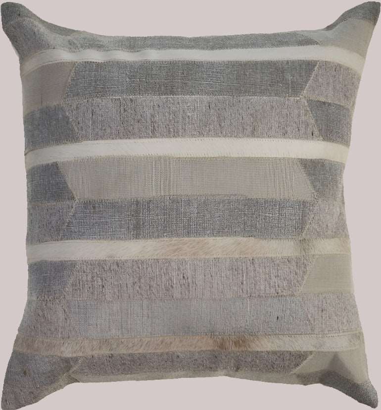 Gray Wool striped Patchwork Throw Pillow 20"