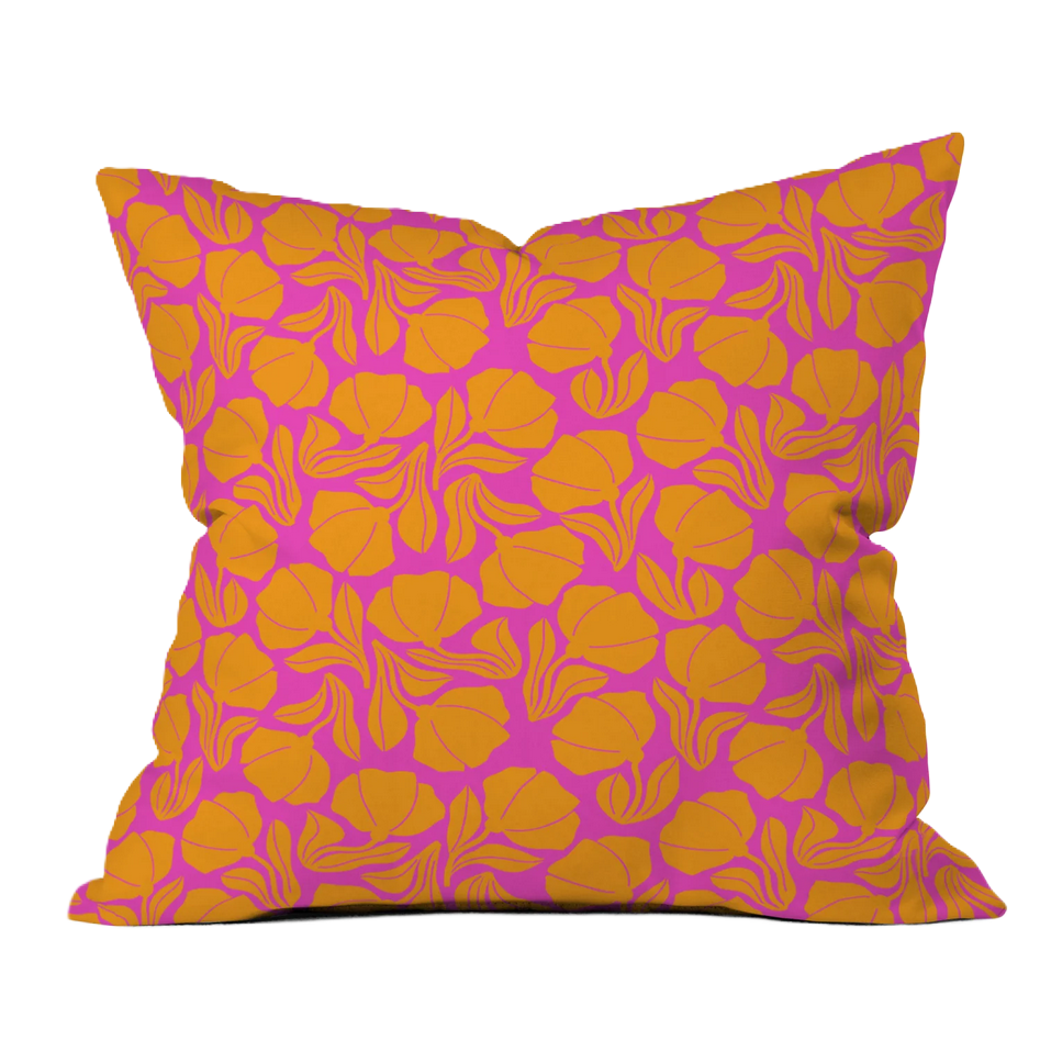 Maritza Lisa Boho Blooms Yellow Throw Pillow