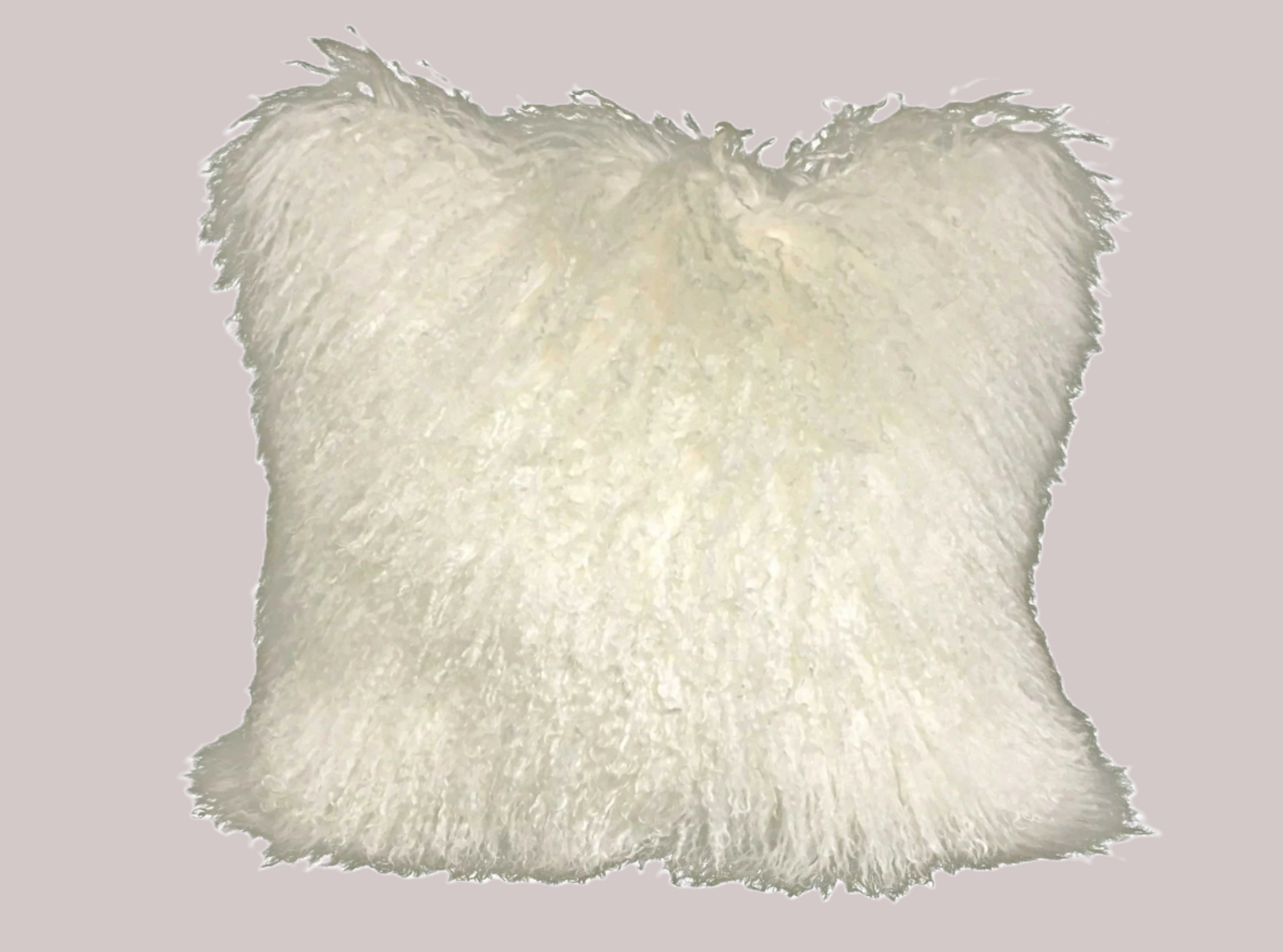 natural 22 inch sheepskin throw pillow