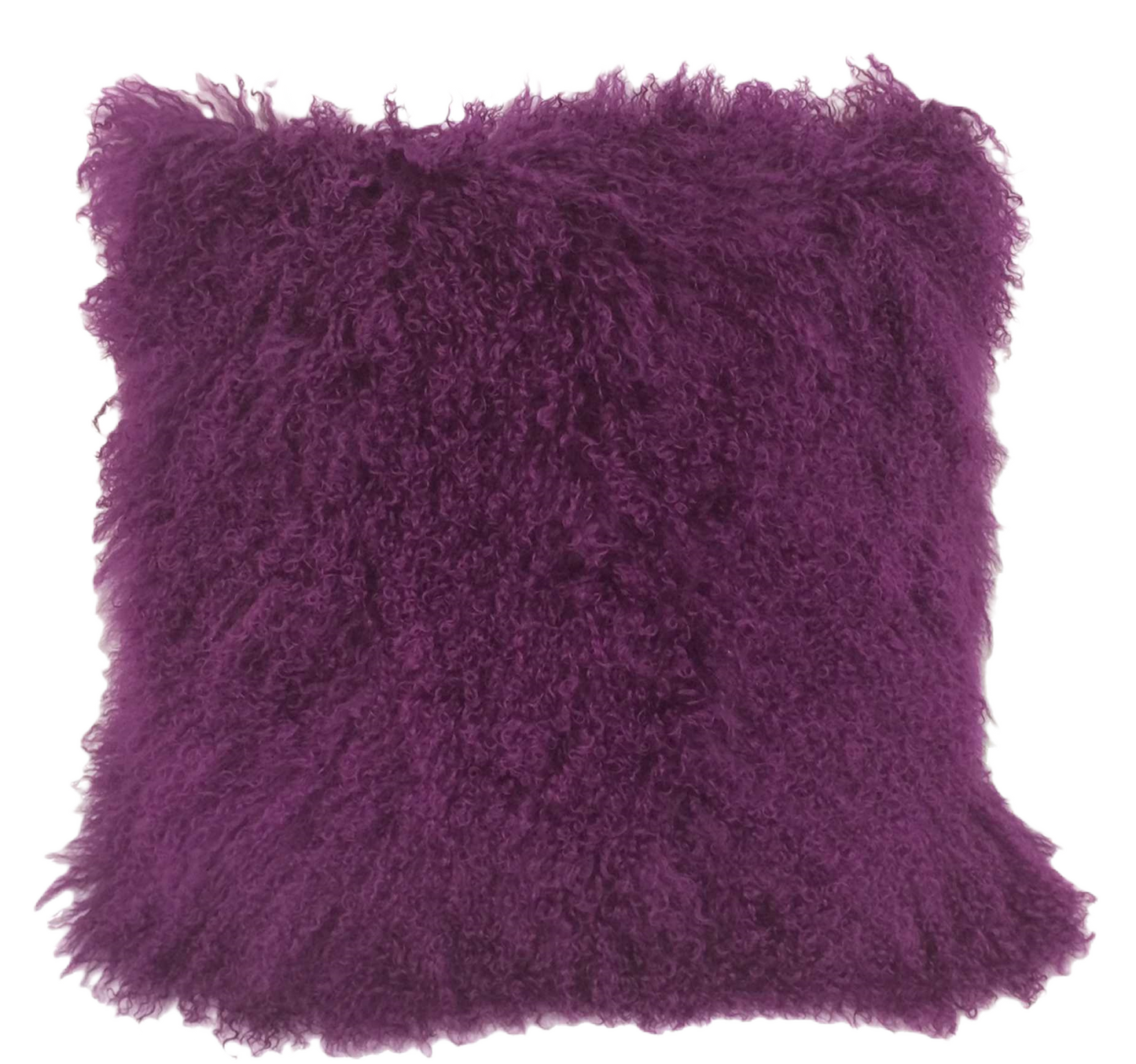 purple lamb fur throw pillow 20"