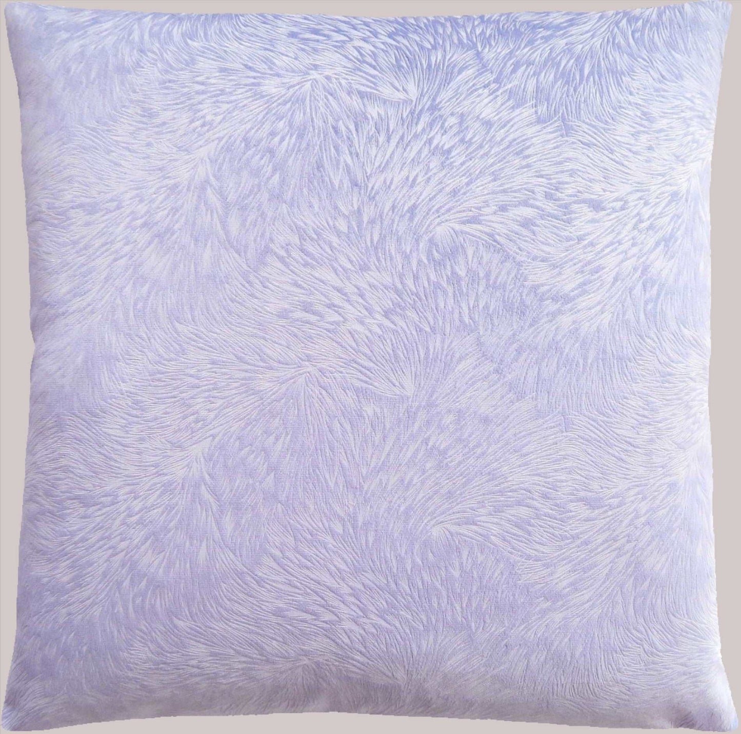 Purple Velvet Feather Pattern Throw Pillow 18"