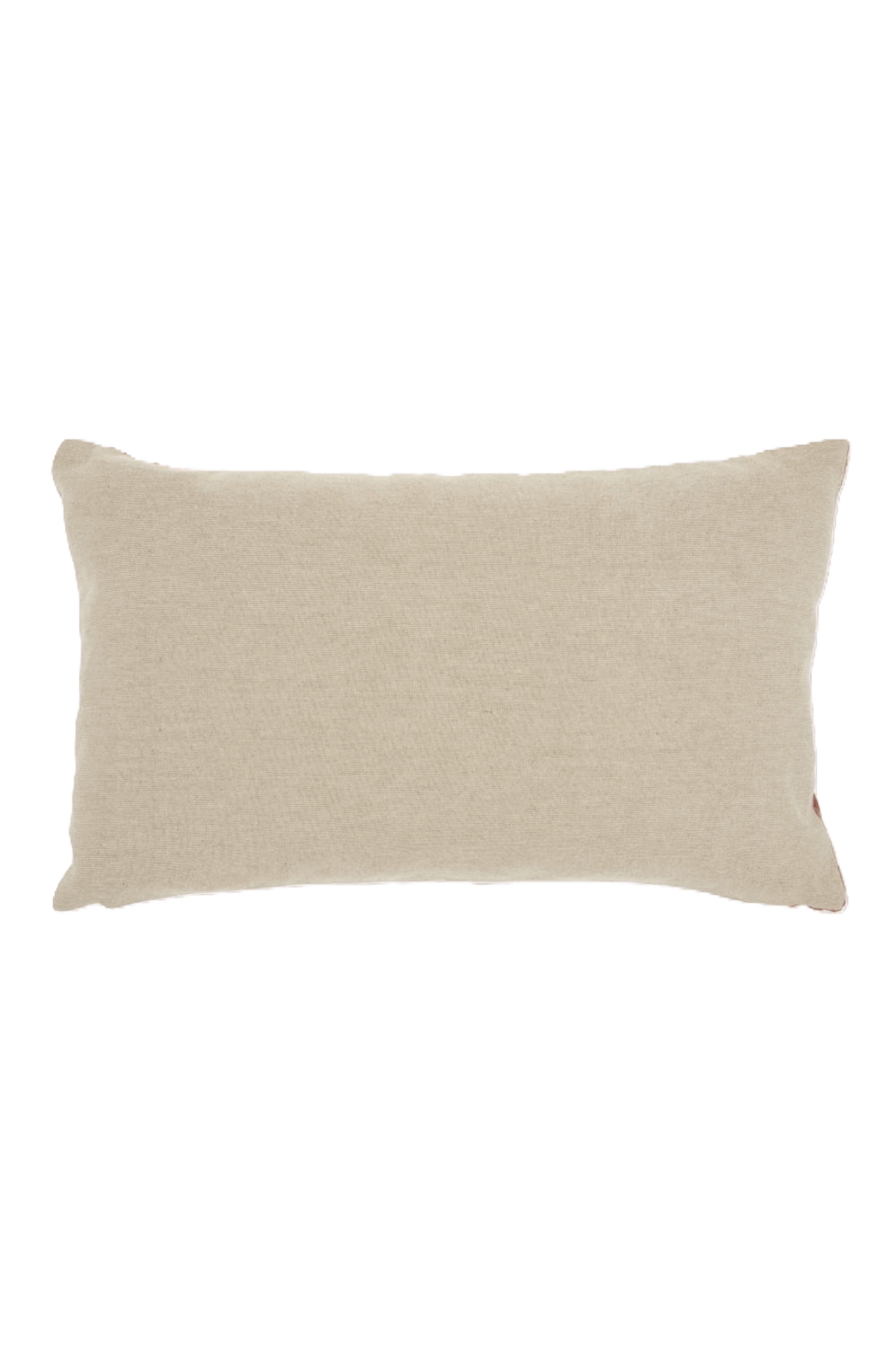 rose gold toned lumbar decorative throw pillow: the backside view